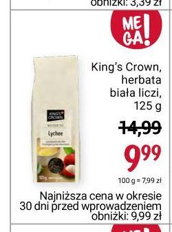 Rossmann Herbata biała lychee kings crown oferta