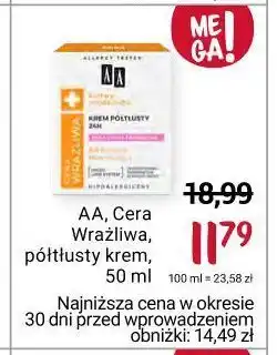 Rossmann Krem półtłusty do cery suchej i normalnej aa cera wrażliwa oferta