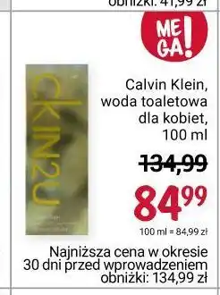 Rossmann Woda perfumowana calvin klein in2u her oferta