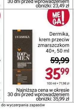 Rossmann Krem przeciwzmarszczkowy na dzień/noc 40+ dermika 100% for men oferta