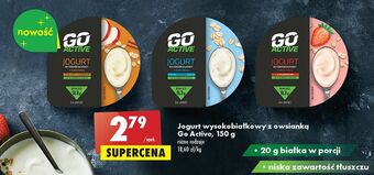 Biedronka Jogurt wysokobiałkowy z owsianką truskawka go active oferta