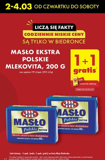 Biedronka Masło ekstra mlekovita polskie oferta