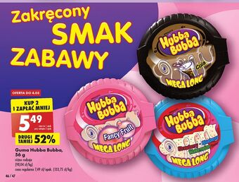 Biedronka Guma do żucia owocowa hubba bubba oferta