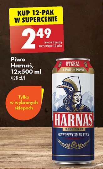 Biedronka Piwo harnaś jasne pełne oferta