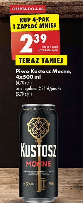 Biedronka Piwo kustosz mocne oferta
