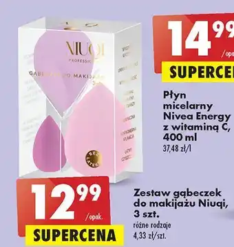 Zestaw 3x gąbeczek do makijażu niuqi