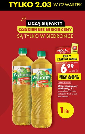 Biedronka Olej rzepakowy wyborny oferta