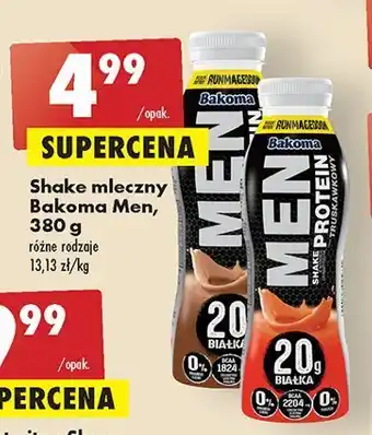 Biedronka Shake białkowy czekoladowy bakoma men oferta