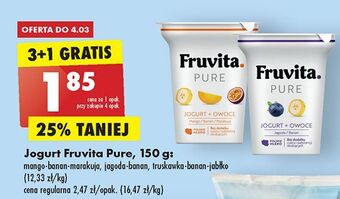 Biedronka Jogurt truskawka-banan-jabłko fruvita pure oferta