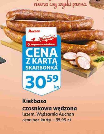 Auchan Kiełbasa czosnkowa z naszej wędzarni auchan oferta
