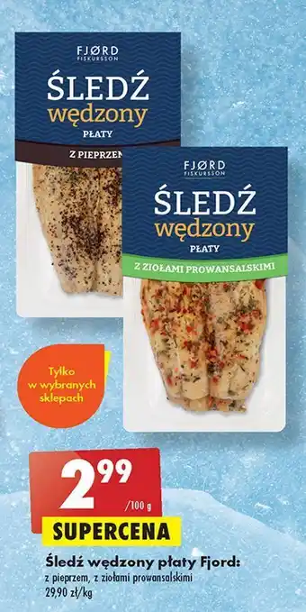 Biedronka Śledź wędzony filety z ziołami prowansalskimi fjord oferta