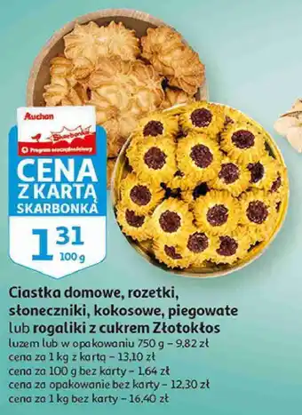 Auchan Ciastka piegowate złotokłos oferta