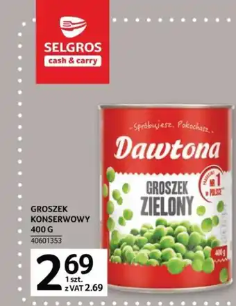 Selgros Dawtona Groszek konserwowy 400g oferta