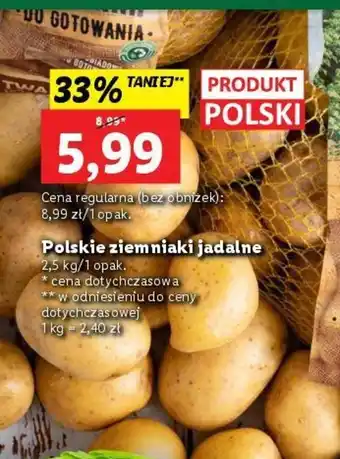 Lidl Polskie ziemniaki jadalne 2,5kg oferta