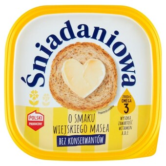 Społem Śniadaniowa margaryna o zmniejszonej zawartości tłuszczu o smaku wiejskiego masła 450 g oferta