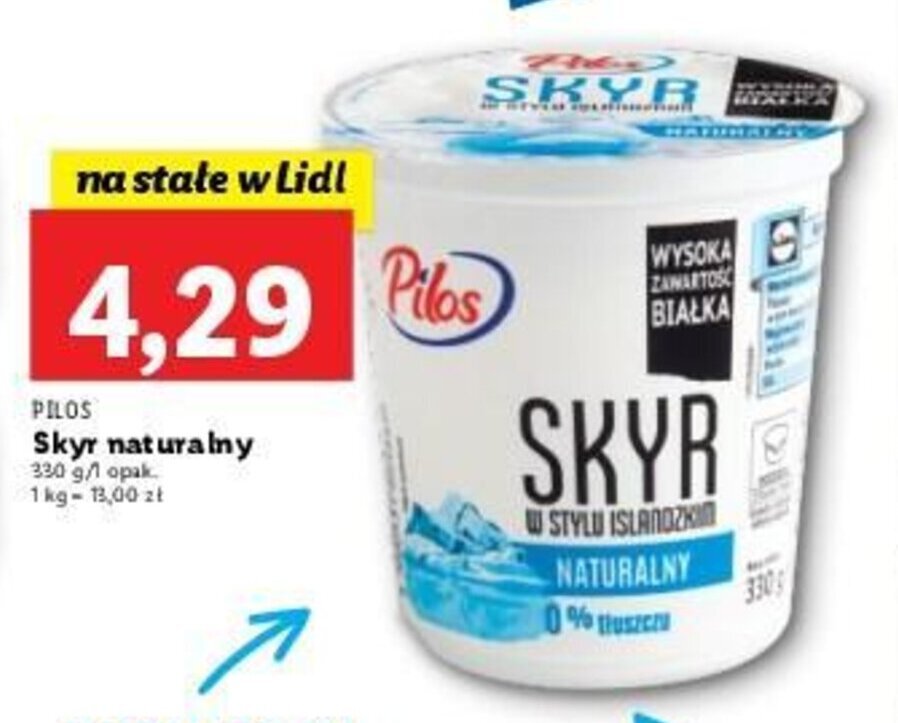 Promocja Pilos Skyr naturalny 330g w Lidl