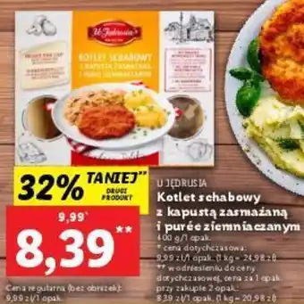 Lidl U Jędrusia Kotlet schabowy z kapustą zasmażaną i purée ziemniaczantm 400g oferta