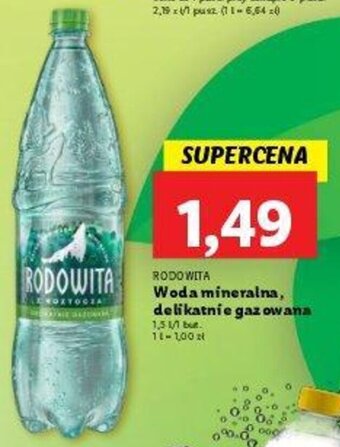 Rodowita Woda mineralna, delikatnie gazowana 1,5l