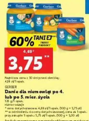 Lidl Gerber Danie dla niemowląt po 4 lub 5 miesiącu życia 125g oferta