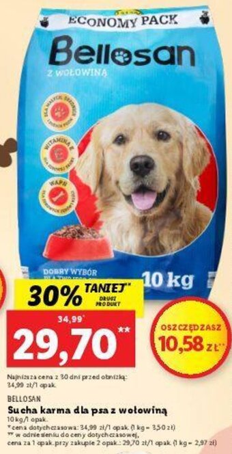 Lidl Bellosan Sucha karma dla psa z wołowiną 10kg oferta