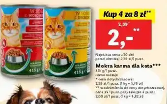 Lidl Mokra karma dla kota 415g oferta