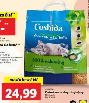 Lidl Coshida Żwirek naturalny zbrylający 10l oferta