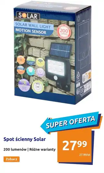 Action Spot ścienny Solar 200 lumenów oferta