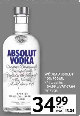 Selgros Absolut Wódka 40% 700ml oferta
