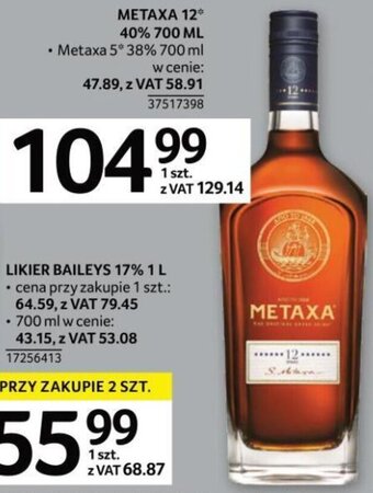 Selgros Metaxa 12 40% 700ml oferta