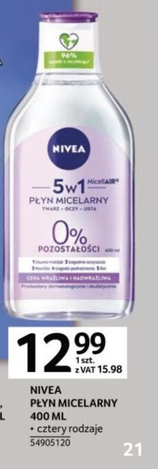 Selgros Nivea Płyn Micelarny 400ml oferta
