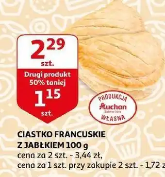 Auchan Ciastko francuskie z jabłkiem oferta