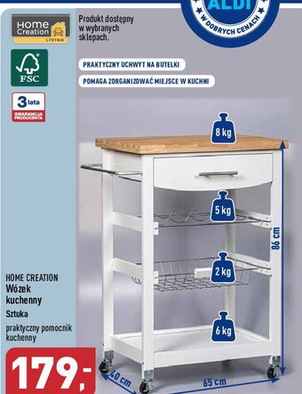 ALDI Wózek kuchenny 86 x 65 40 cm home creation oferta