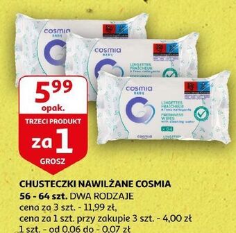 Auchan Chusteczki nawilżane cosmia baby oferta