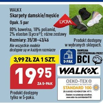 ALDI Skarpety męskie 43/46 walkx oferta