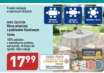 ALDI Obrus ogrodowy winylowy z podkładem flanelowym 130 x 180 cm home creation oferta