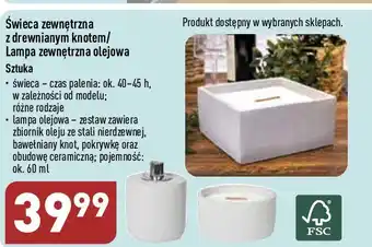 ALDI Świeca zewnętrzna z drewnianym knotem oferta