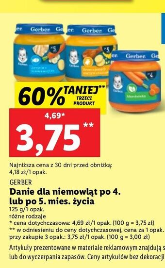 Lidl Obiadek marchewka gerber oferta