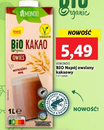 Lidl Napój owsiany kakao vemondo oferta