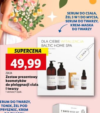 Lidl Zestaw w pudełku baltic home spa fit: żel 3w1 500 ml + serum do ciała 400 twarzy, szyi i dekoltu 90 krem- maska 50 ziaja oferta