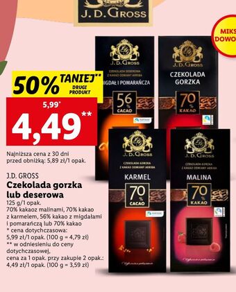 Lidl Czekolada gorzka 70 % j.d.gross oferta