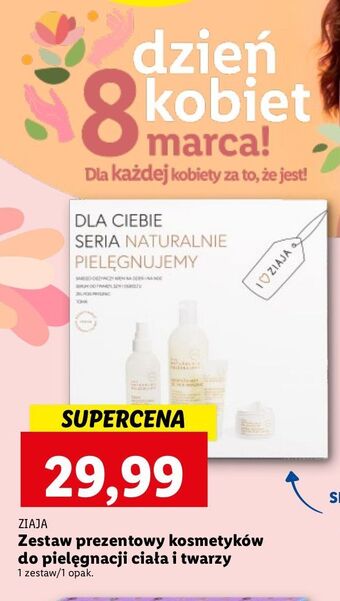 Lidl Zestaw w pudełku naturalnie pielęgnujący: żel pod prysznic 400 ml + tonik do twarzy 200 krem 50 serum 30 ziaja oferta