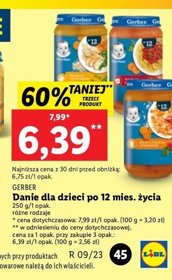 Lidl Obiadek spaghetti po bolońsku gerber junior oferta