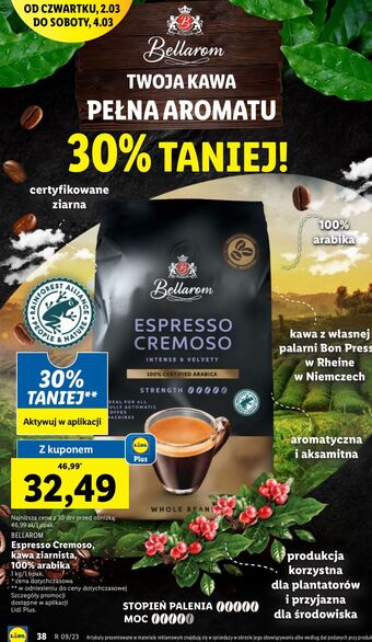 Lidl Kawa bellarom espresso cremoso oferta