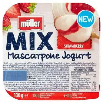 Kaufland Müller mix jogurt z serkiem mascarpone i wsadem truskawkowym 130 g oferta