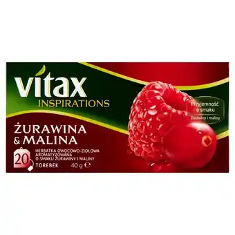 Rabat Vitax inspirations herbatka owocowo-ziołowa aromatyzowana o smaku żurawiny i maliny 40 g (20 x 2 g) oferta