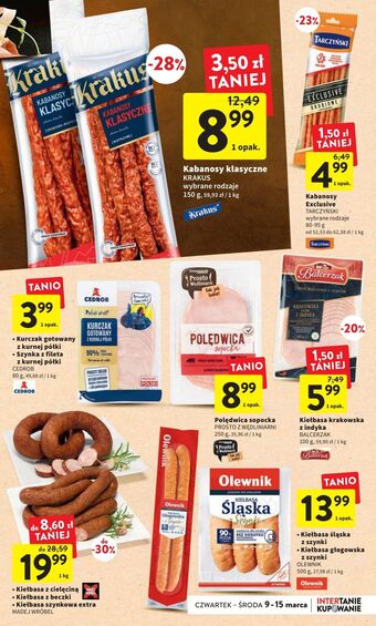 Intermarche Kabanosy drobiowe tarczyński exclusive oferta