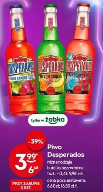 Żabka Desperados Piwo 0,4l oferta