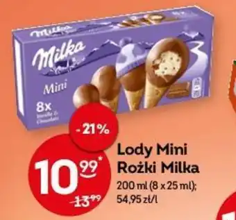 Żabka Mondelez Lody mini rożki Milka 200ml oferta