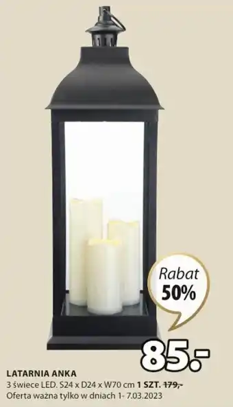 JYSK Latarnia Anka S24xD24xW70cm oferta