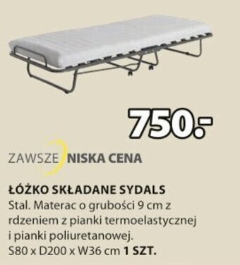 JYSK Łóżko składane Sydals S80xD200xW36cm oferta